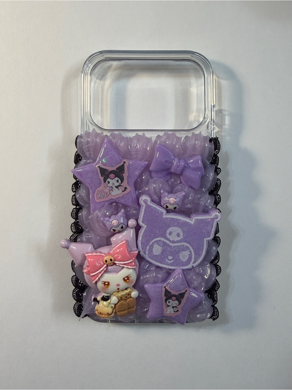 Kuromi Purple Cute Decoden Phone Case for iPhone 17 Pro